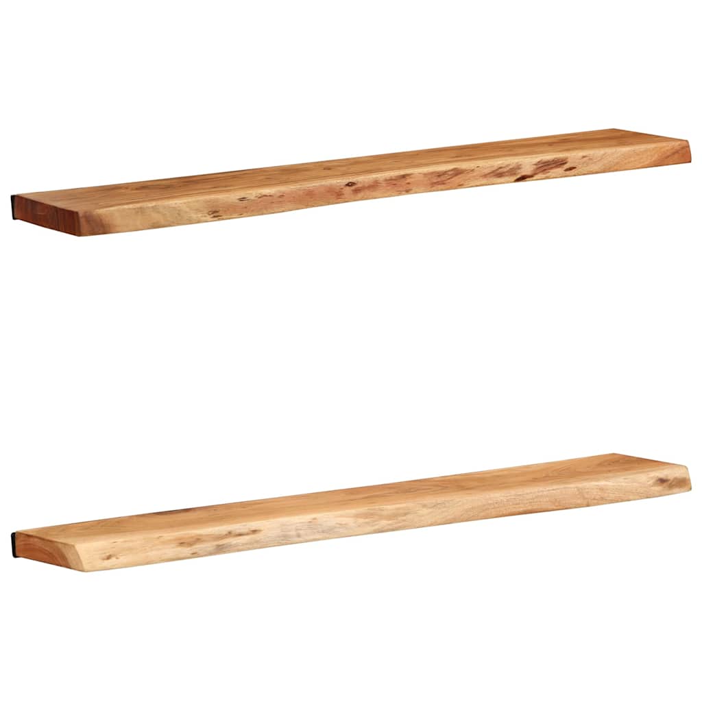 Étagères murales 2 pcs 100x20x3,5 cm bois massif d'acacia - XIOS