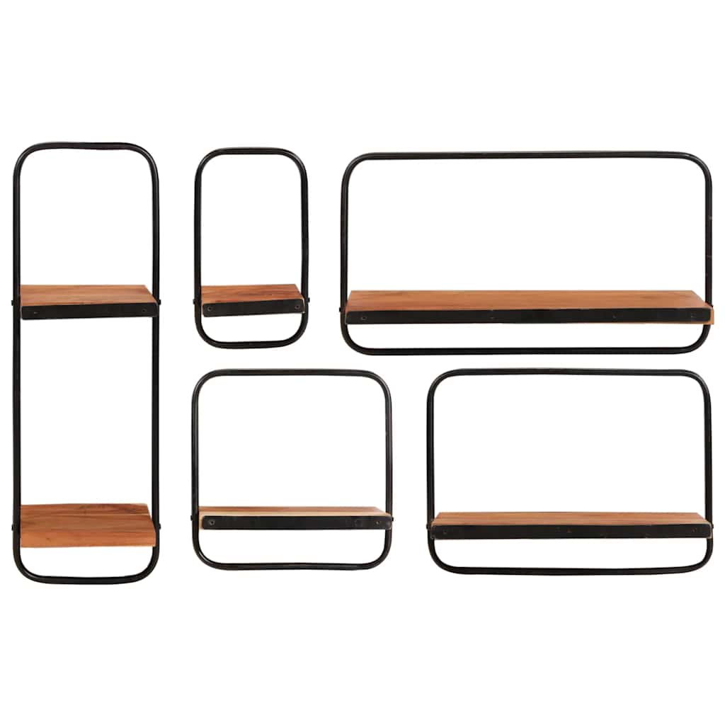 Étagères murales 5 pcs en bois massif d'acacia - XIOS