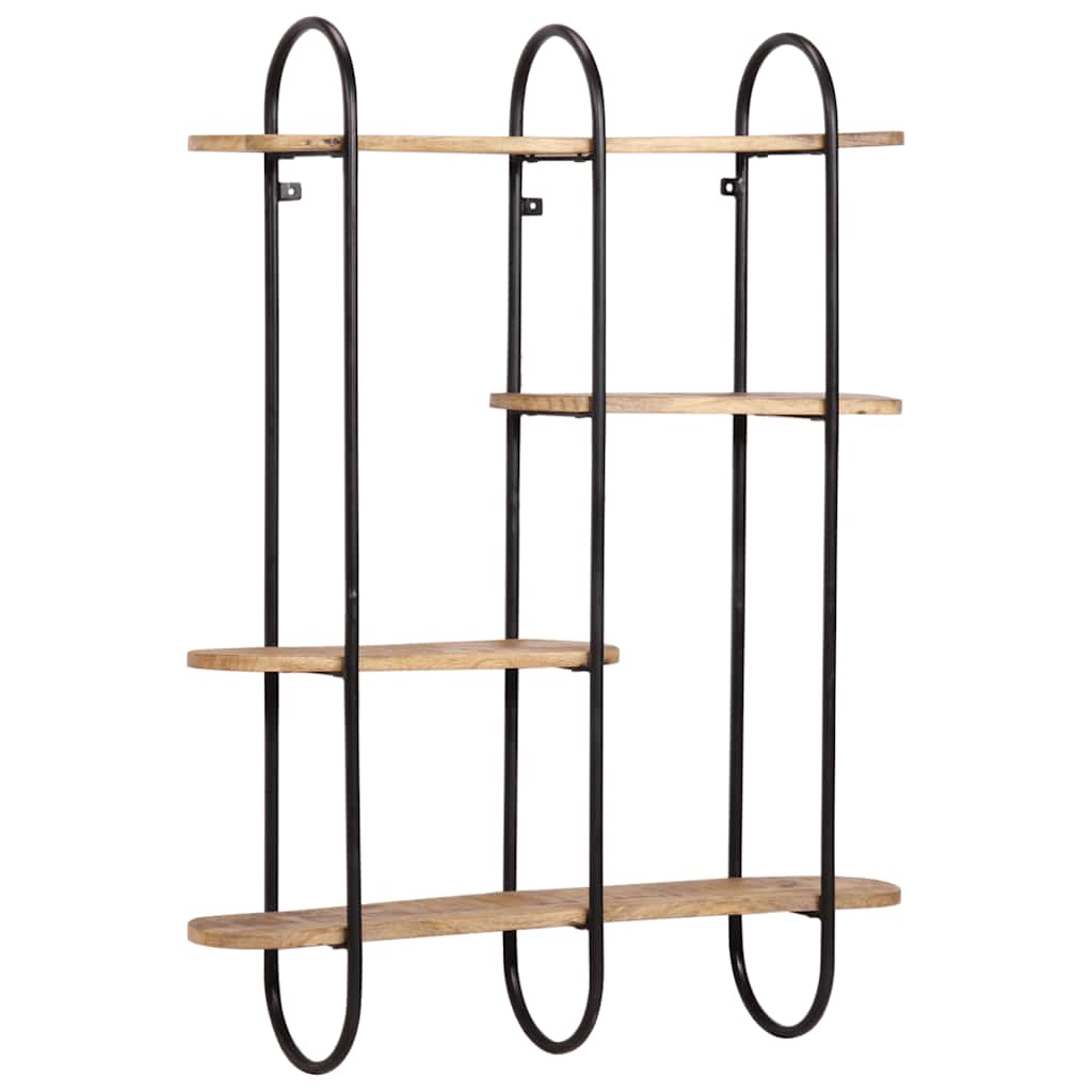 Étagère murale 90 x 20 x 116,5 cm en bois massif brut de manguier - XIOS