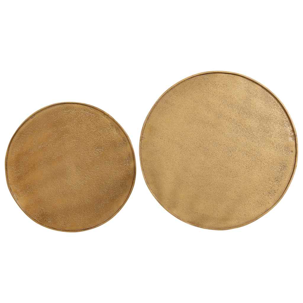 Table basse 2 pcs en bois d'ingénierie doré - XIOS
