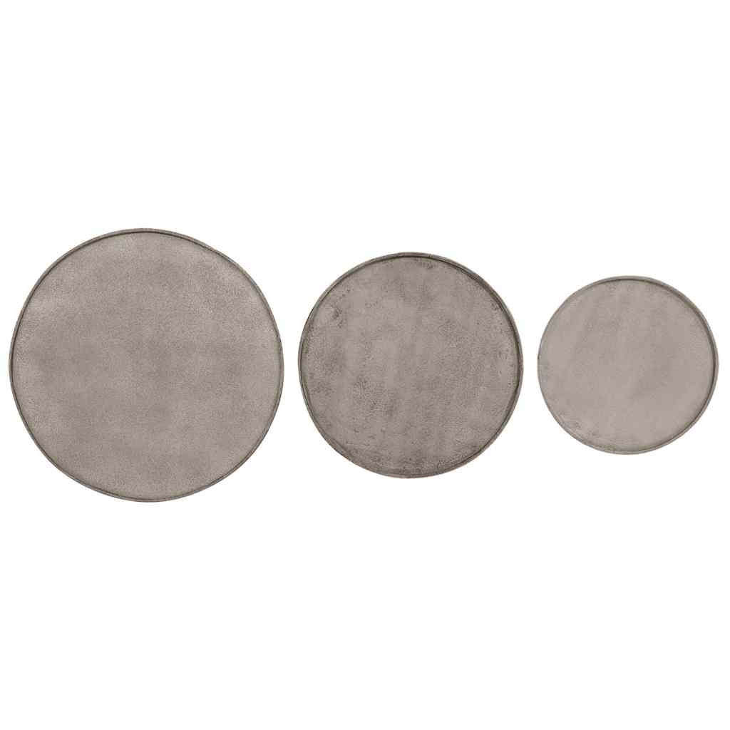 Table basse 3 pcs en bois composite argenté - XIOS