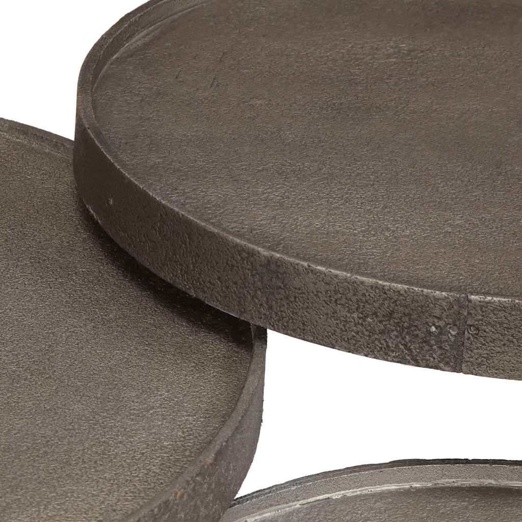 Table basse 3 pcs en bois composite argenté - XIOS