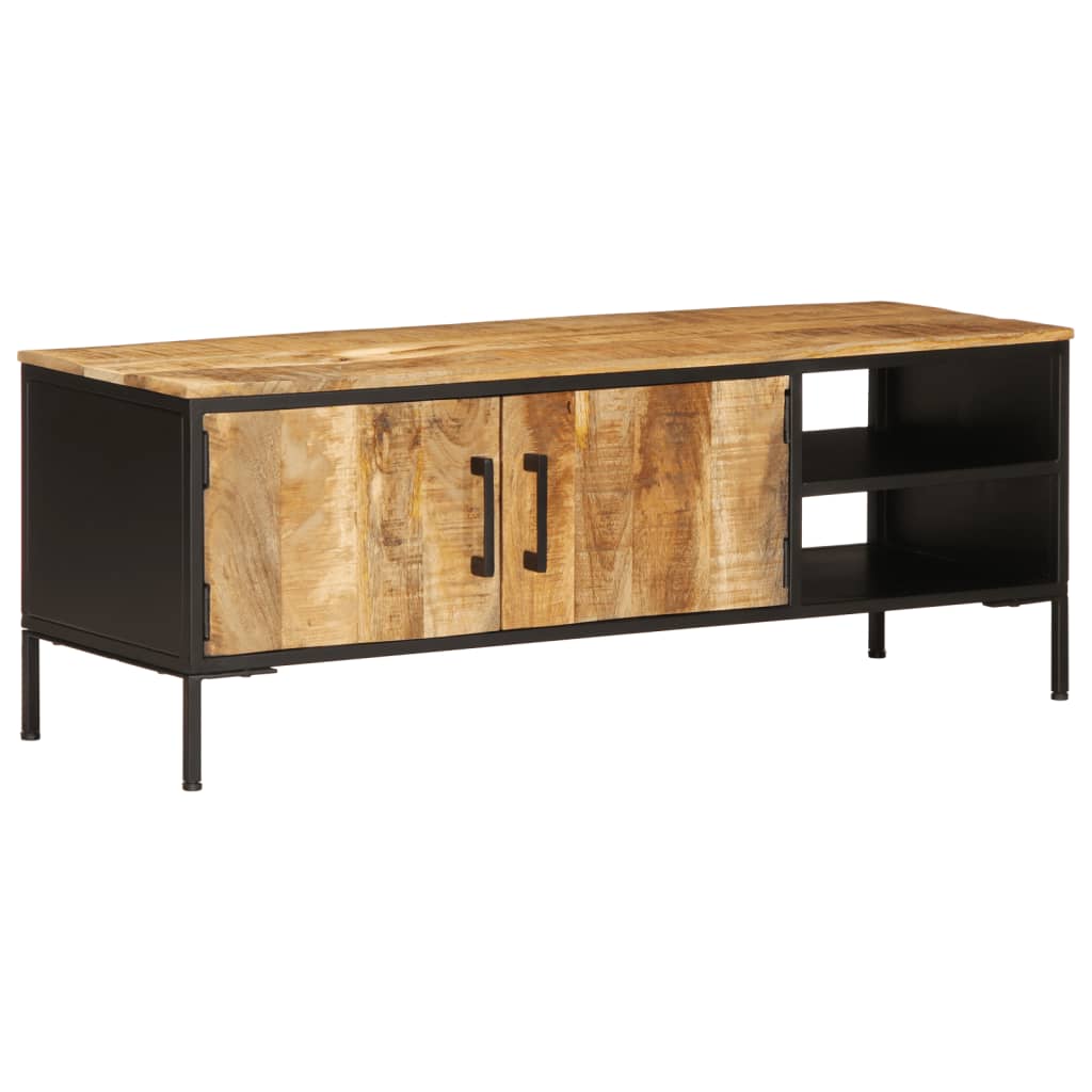 Meuble TV 110x35x40 cm bois massif de manguier brut - XIOS