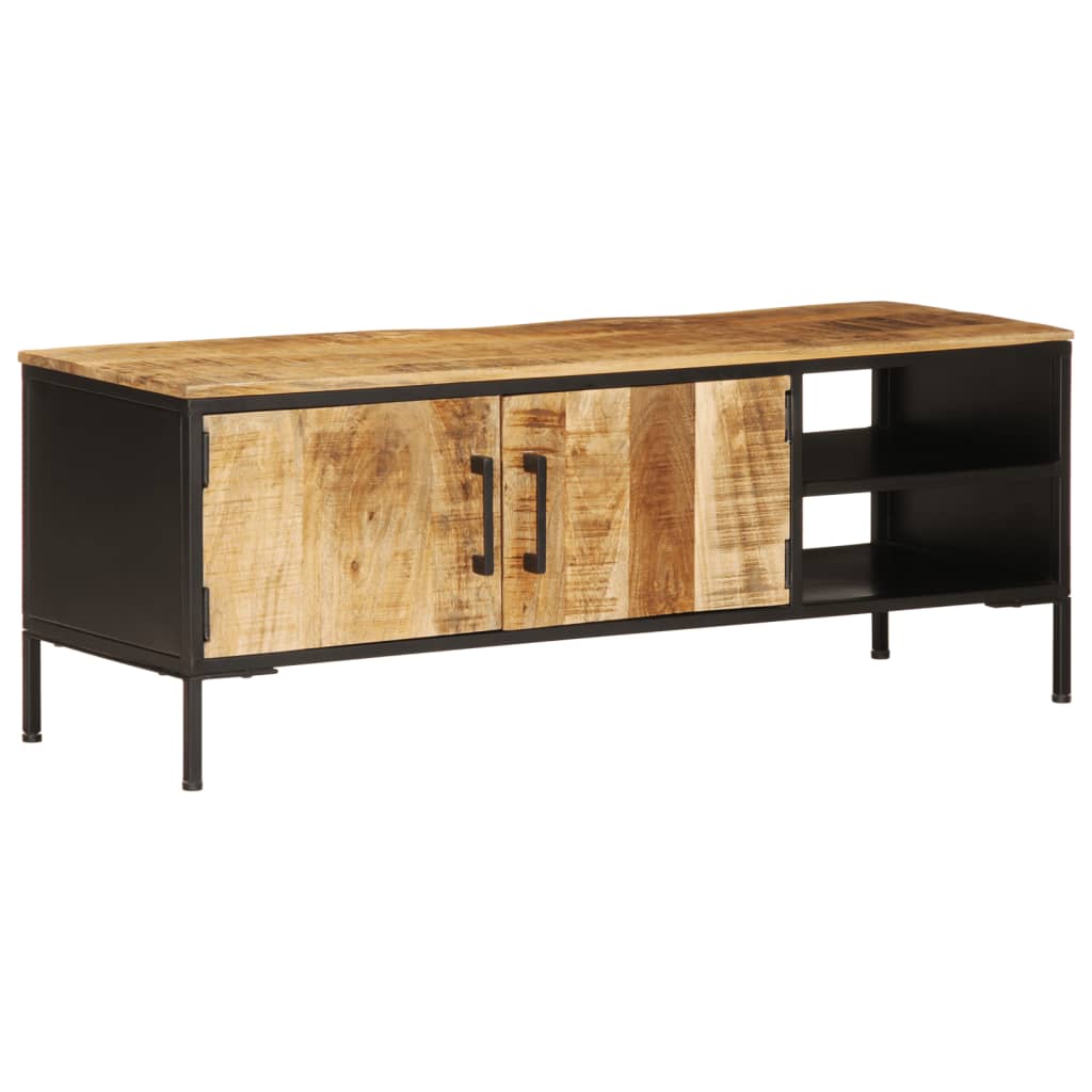 Meuble TV 110x35x40 cm bois massif de manguier brut - XIOS