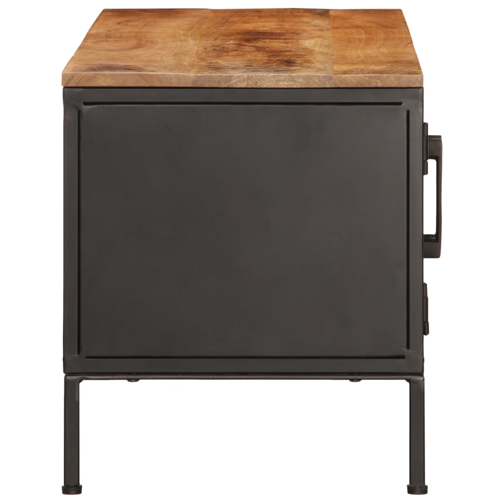 Meuble TV 110x35x40 cm bois massif de manguier brut - XIOS