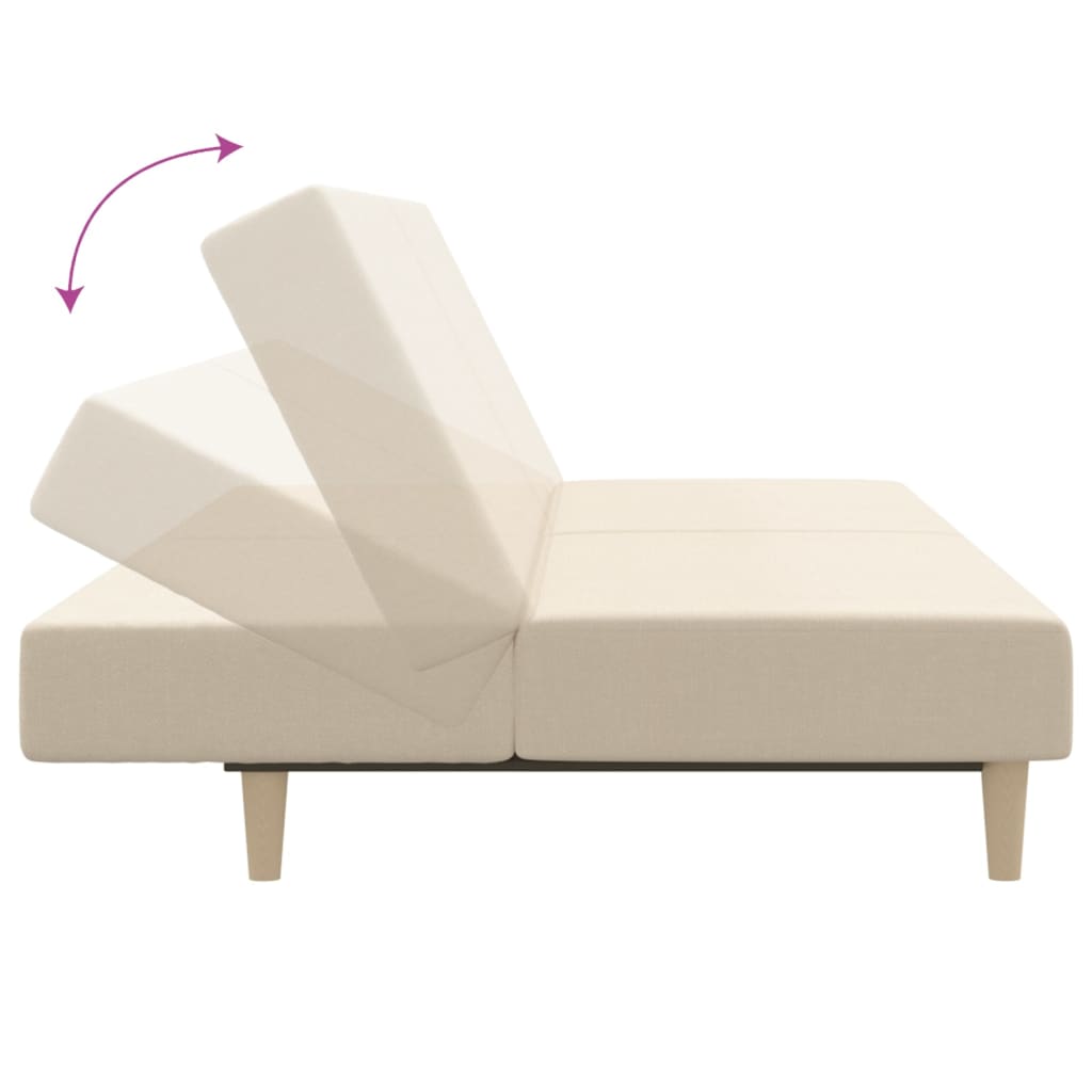 Canapé-lit à 2 places crème tissu - XIOS