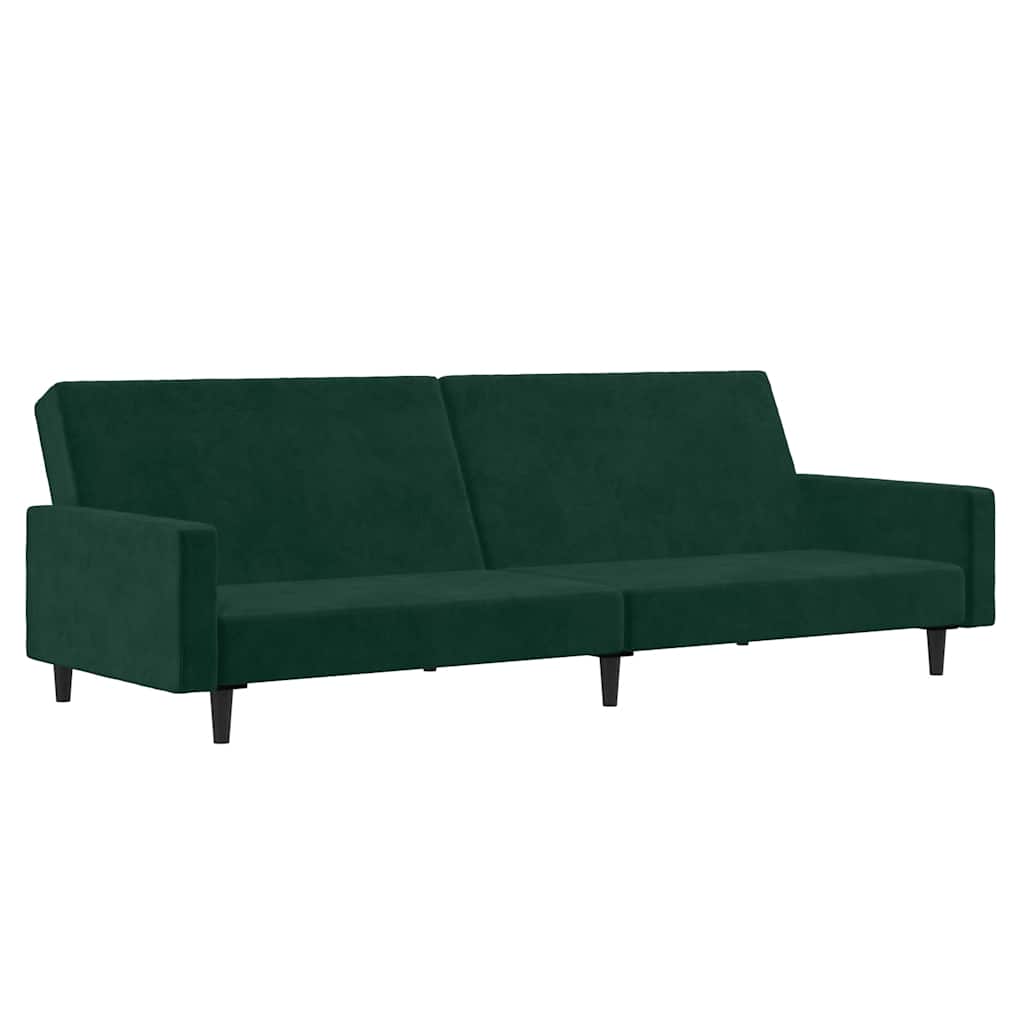 Canapé-lit à 2 places vert foncé velours - XIOS