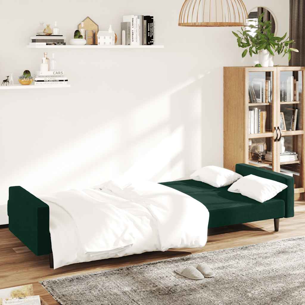 Canapé-lit à 2 places vert foncé velours - XIOS