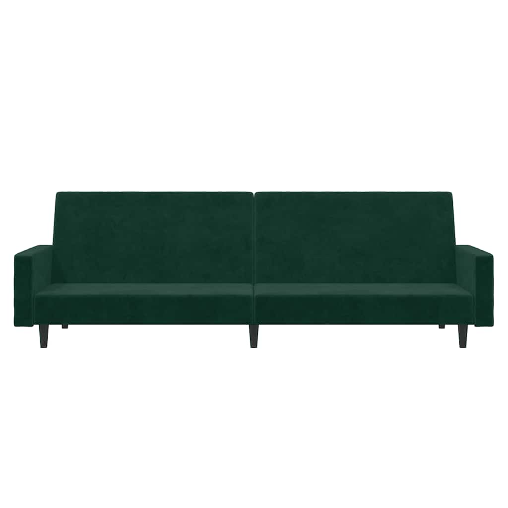 Canapé-lit à 2 places vert foncé velours - XIOS