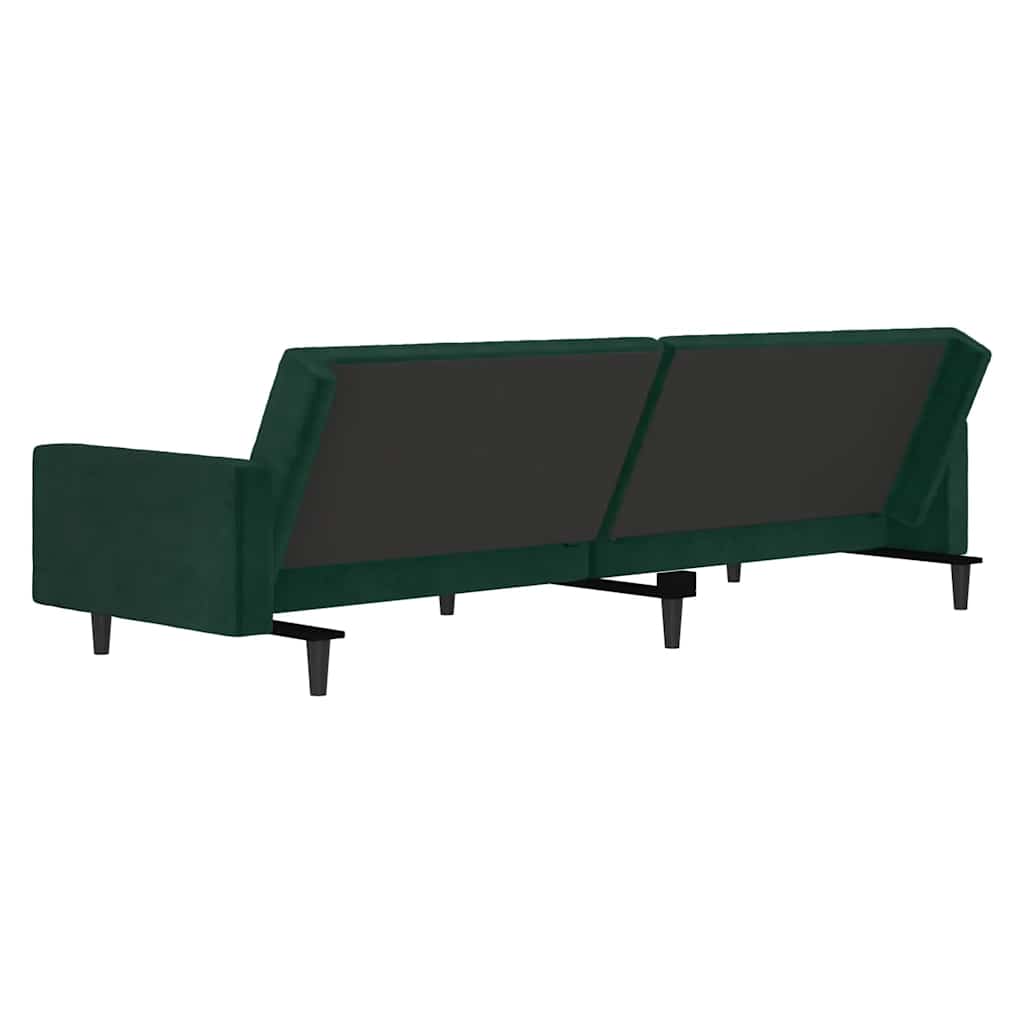 Canapé-lit à 2 places vert foncé velours - XIOS