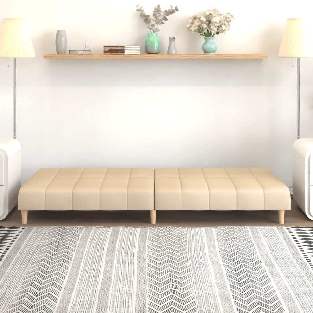 Canapé-lit à 2 places crème tissu - XIOS