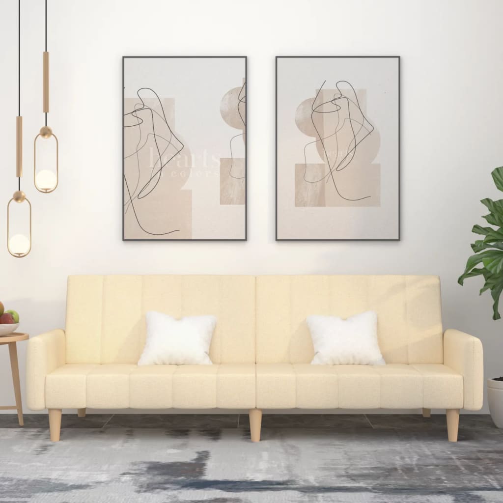 Canapé-lit à 2 places crème tissu - XIOS