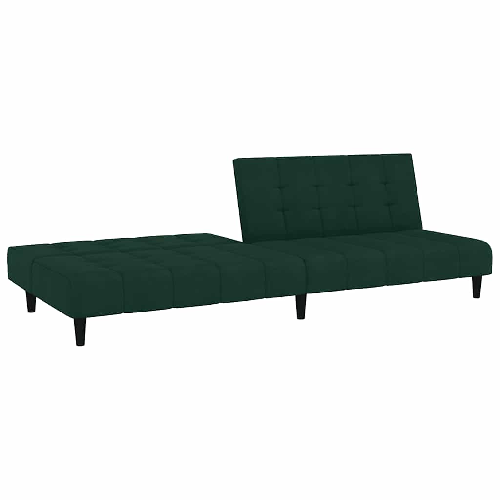Canapé-lit à 2 places vert foncé velours - XIOS