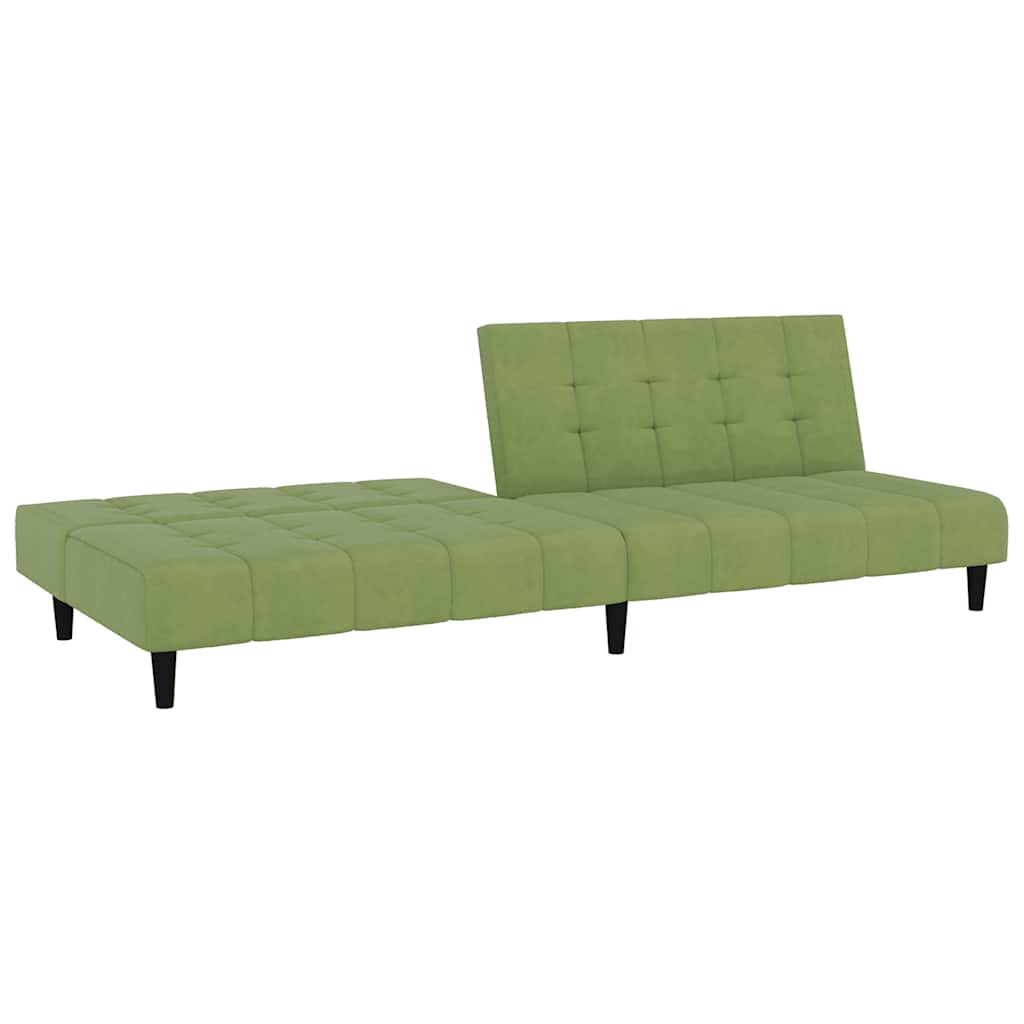 Canapé-lit à 2 places vert clair velours - XIOS