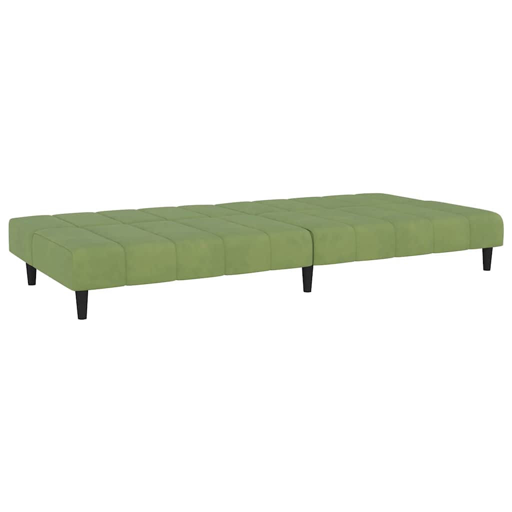 Canapé-lit à 2 places vert clair velours - XIOS