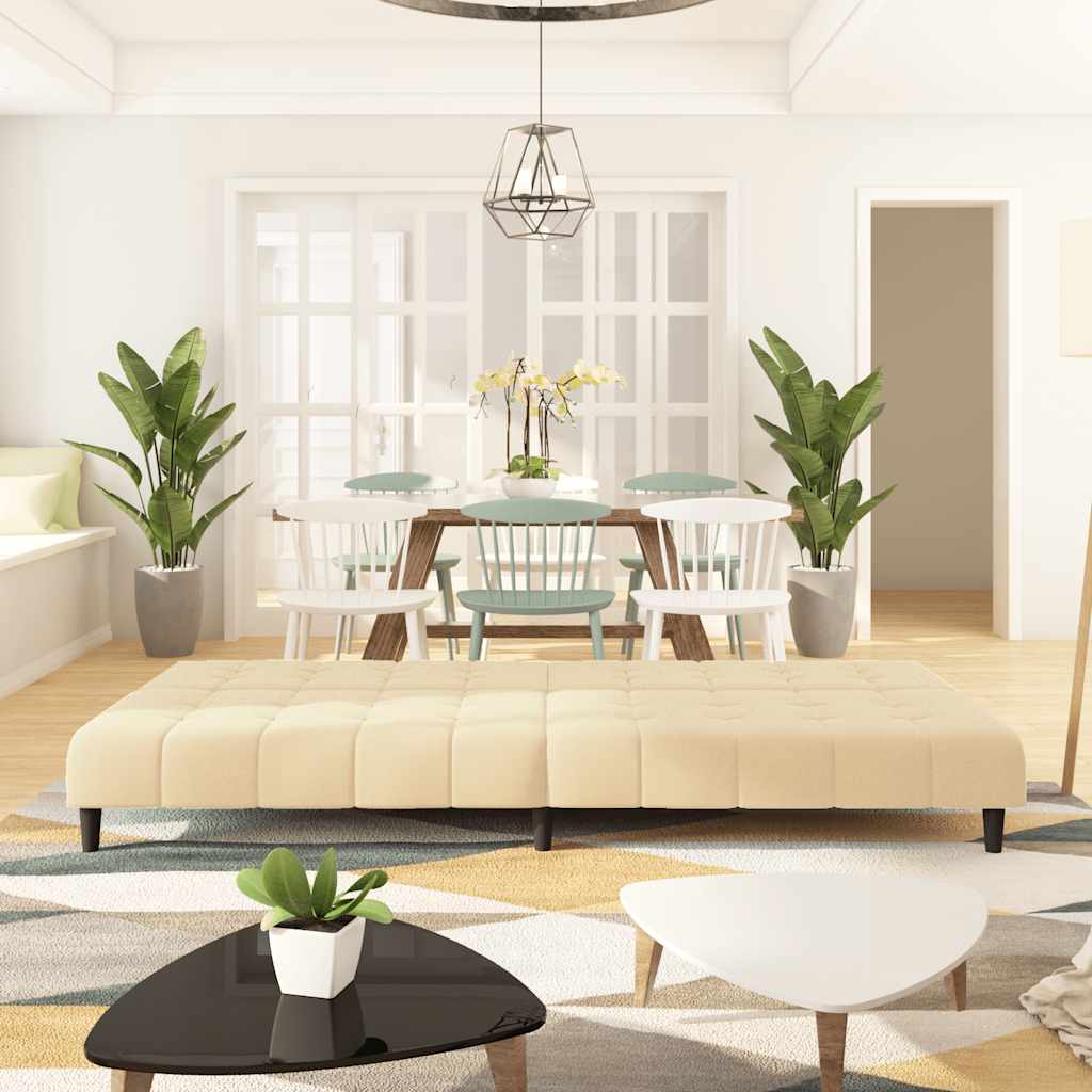 Canapé-lit à 2 places crème velours - XIOS