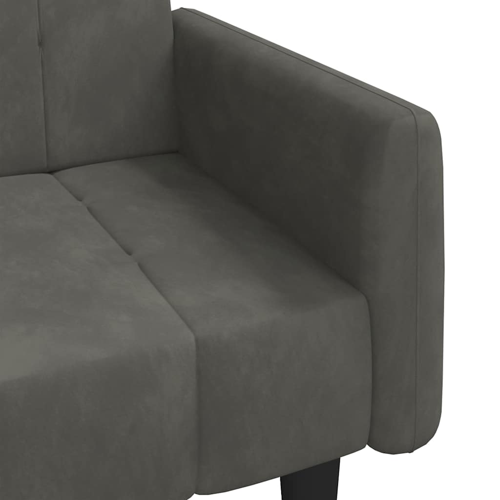 Canapé-lit à 2 places gris foncé velours - XIOS