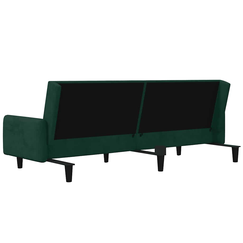 Canapé-lit à 2 places vert foncé velours - XIOS