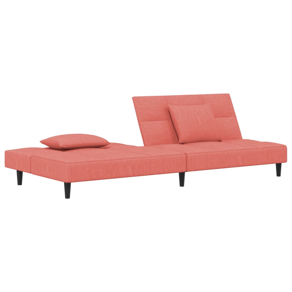 Canapé-lit à 2 places avec deux oreillers Rose Velours - XIOS