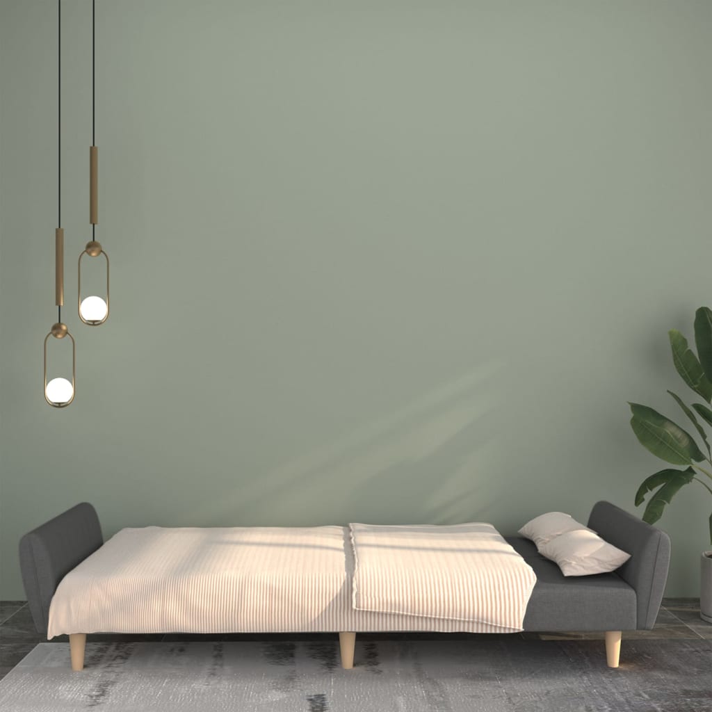 Canapé-lit à 2 places gris clair tissu - XIOS