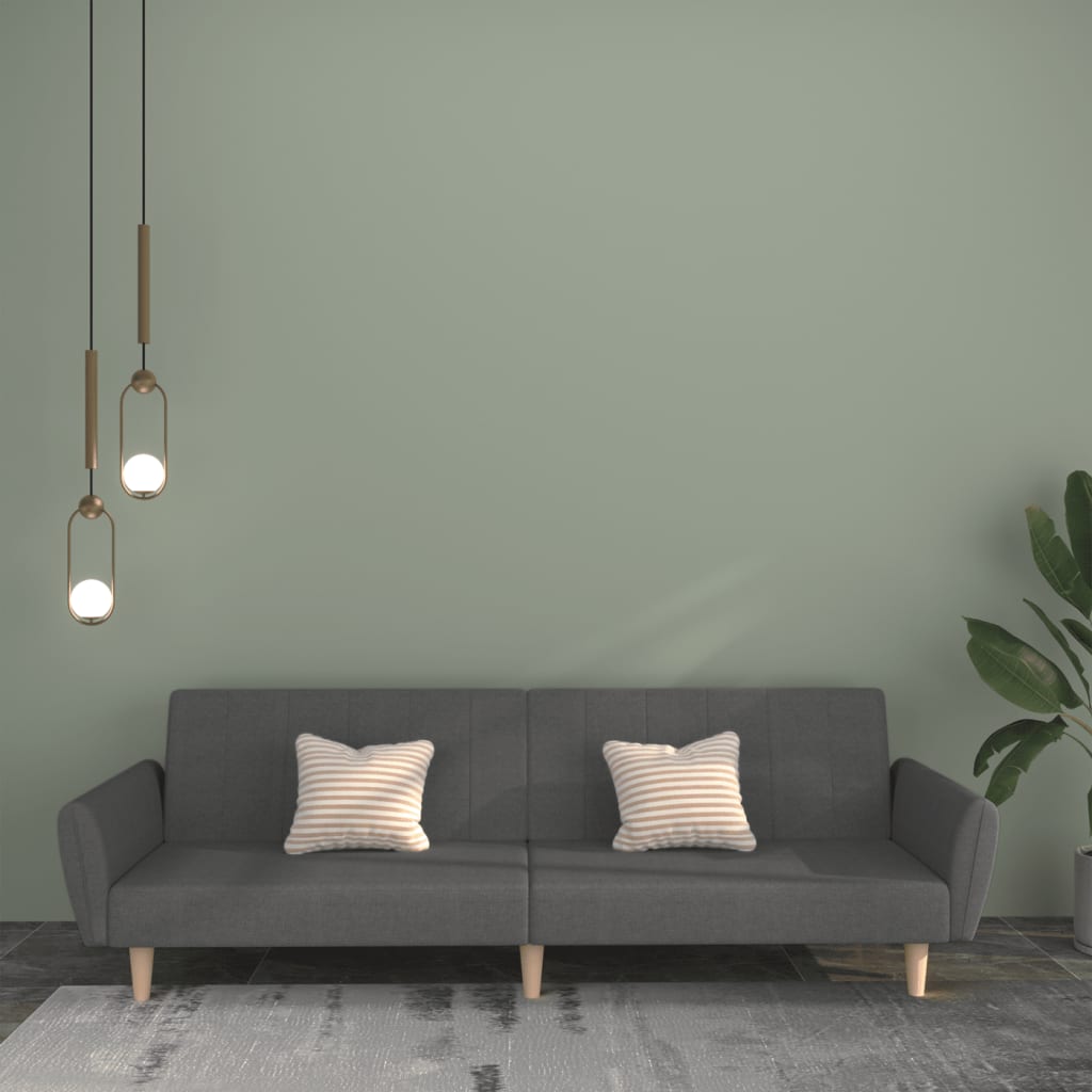 Canapé-lit à 2 places gris clair tissu - XIOS