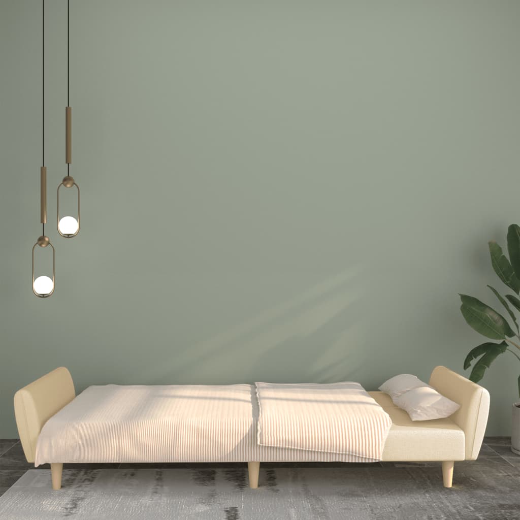 Canapé-lit à 2 places crème tissu - XIOS