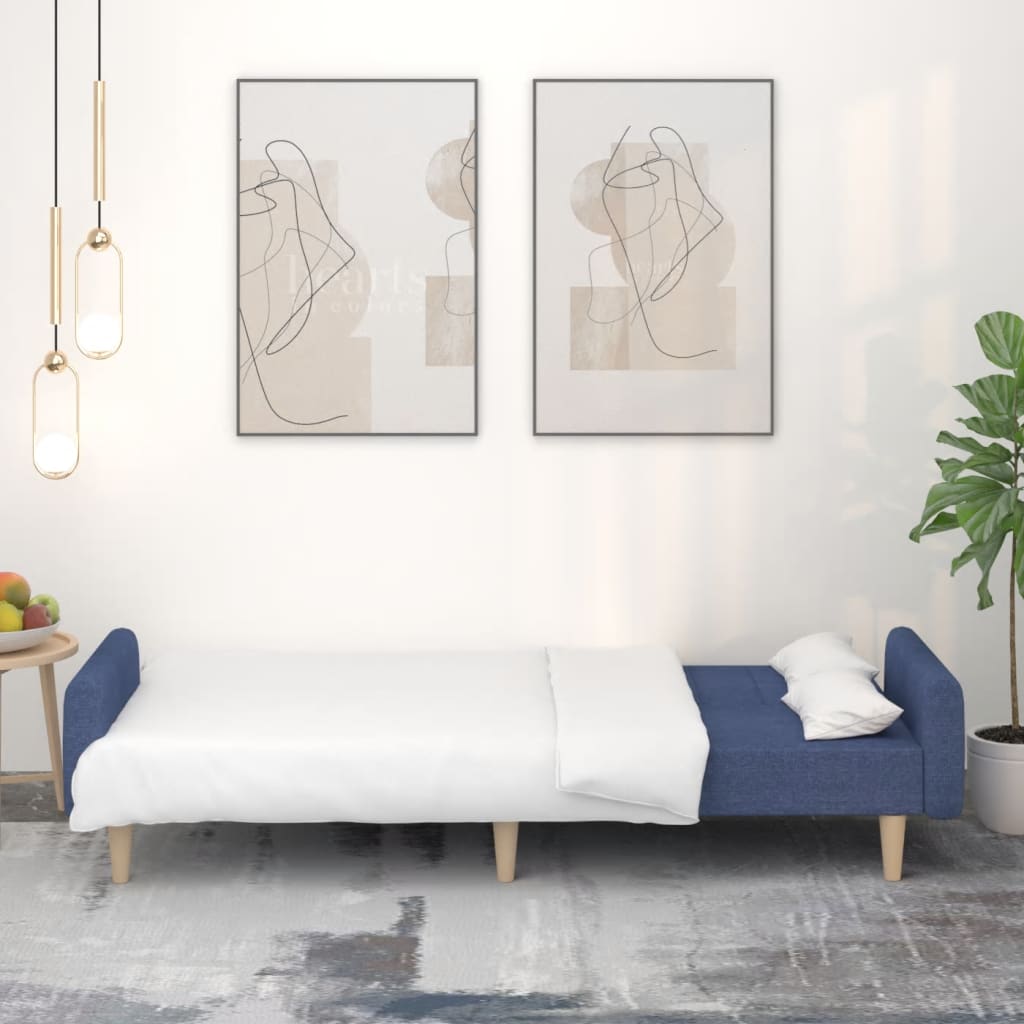 Canapé-lit à 2 places bleu tissu - XIOS