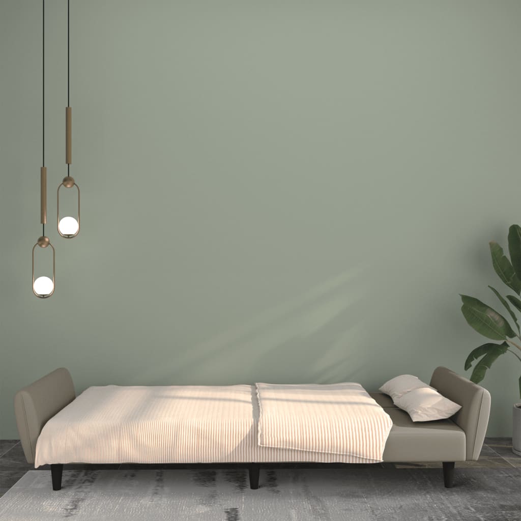 Canapé-lit à 2 places gris clair velours - XIOS