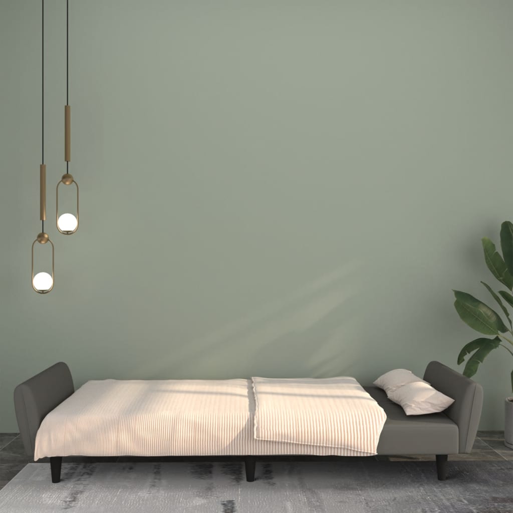 Canapé-lit à 2 places gris foncé velours - XIOS
