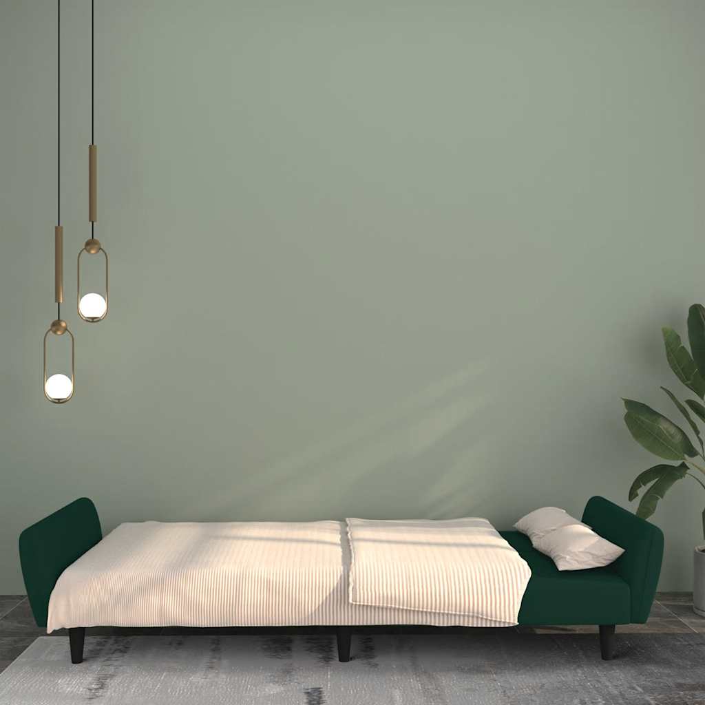 Canapé-lit à 2 places vert foncé velours - XIOS