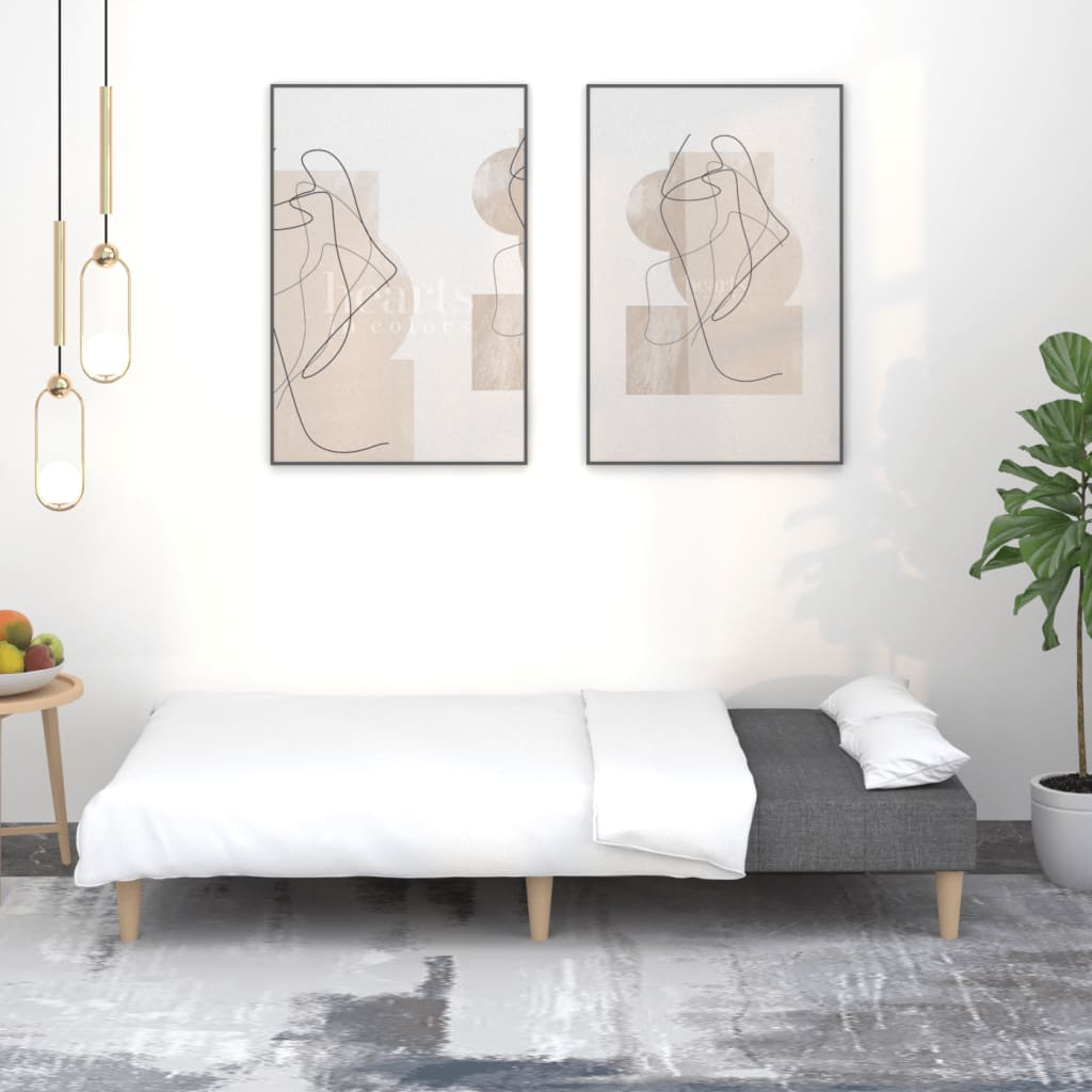 Canapé-lit à 2 places gris foncé tissu - XIOS