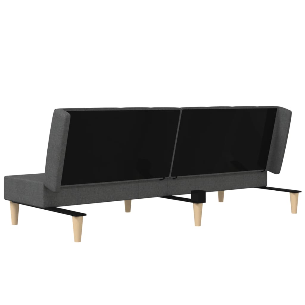 Canapé-lit à 2 places gris foncé tissu - XIOS