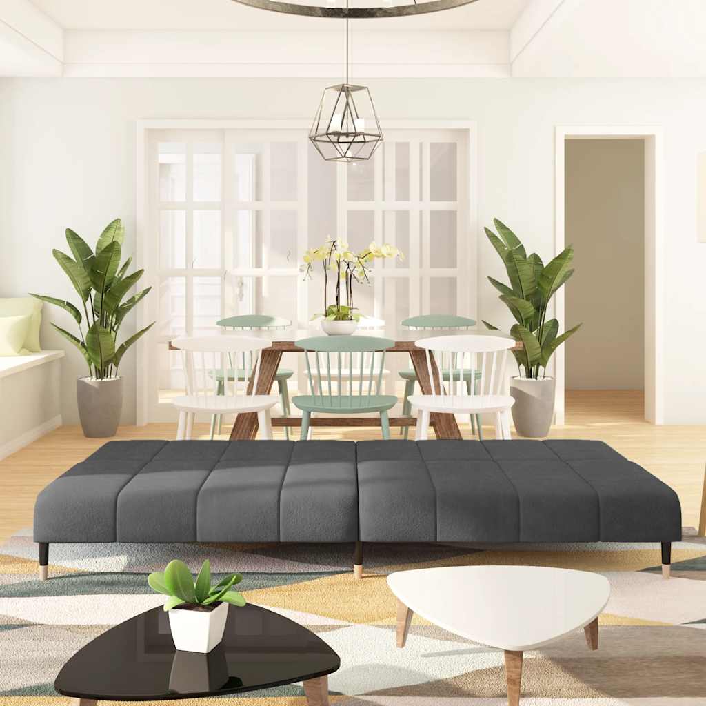 Canapé-lit à 2 places gris foncé velours - XIOS