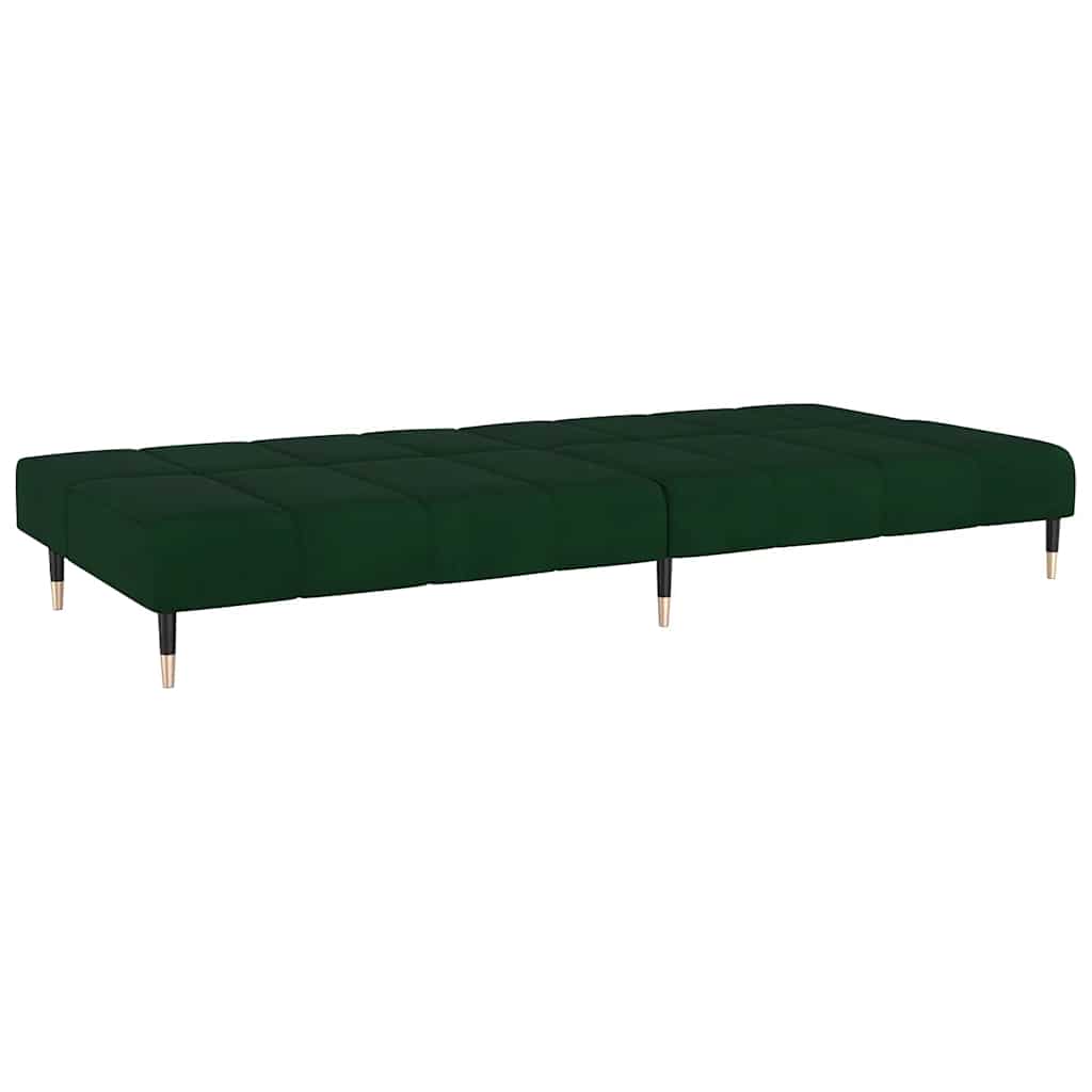 Canapé-lit à 2 places vert foncé velours - XIOS