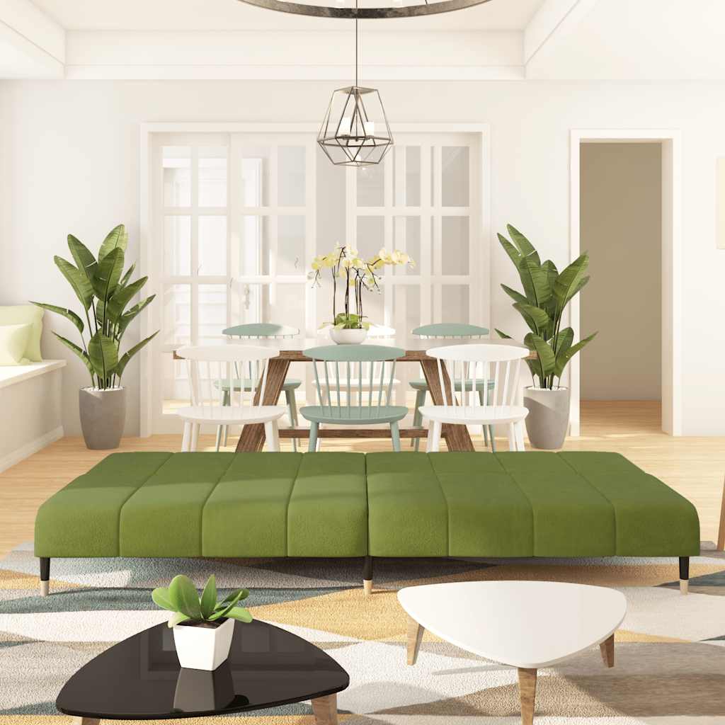 Canapé-lit à 2 places vert clair velours - XIOS