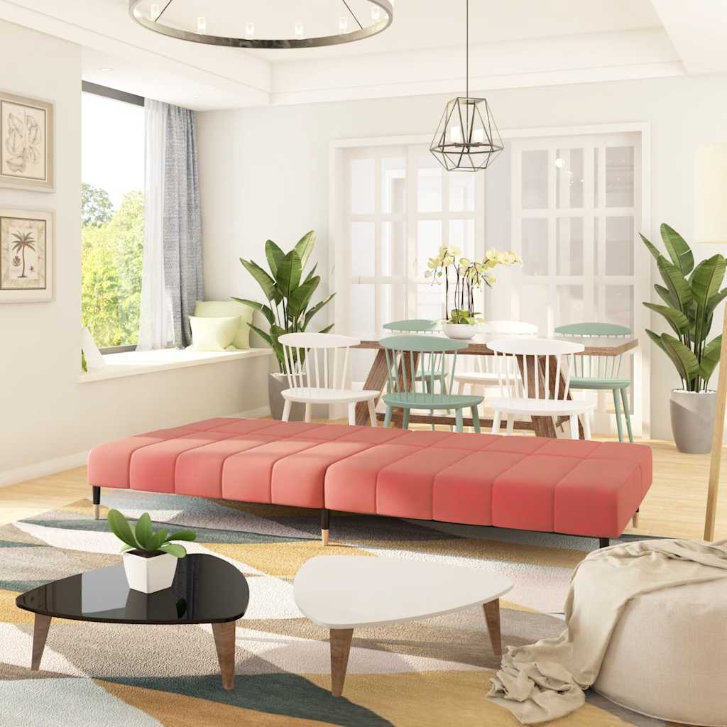 Canapé-lit à 2 places rose velours - XIOS