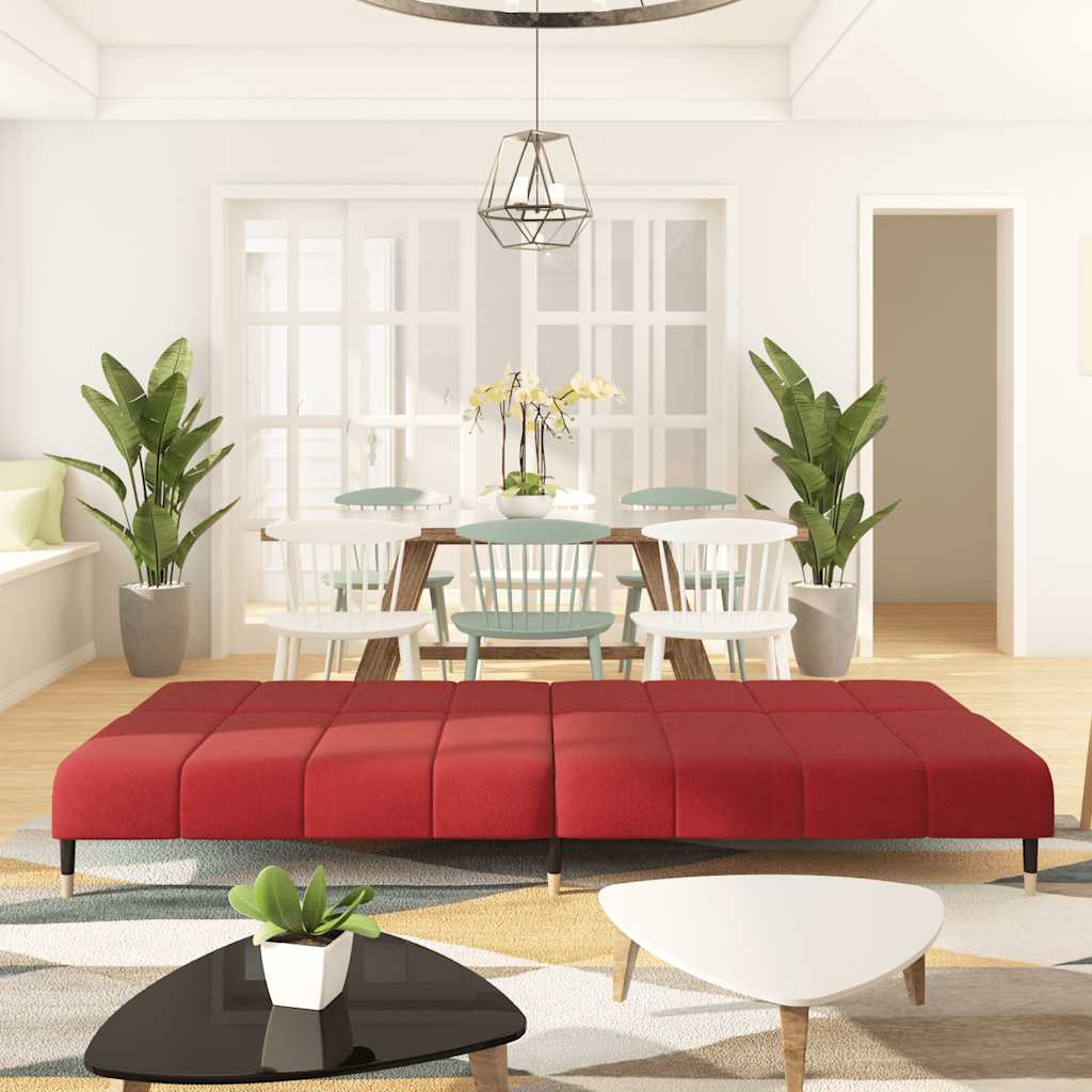 Canapé-lit 2 places rouge bordeaux velours - XIOS