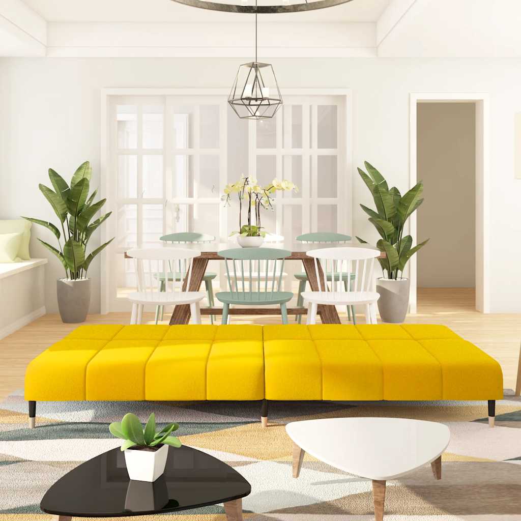 Canapé-lit 2 places jaune velours - XIOS