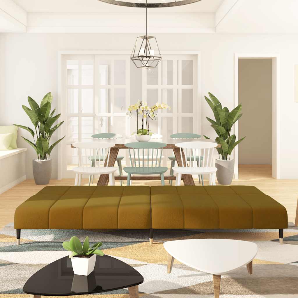 Canapé-lit à 2 places marron velours - XIOS