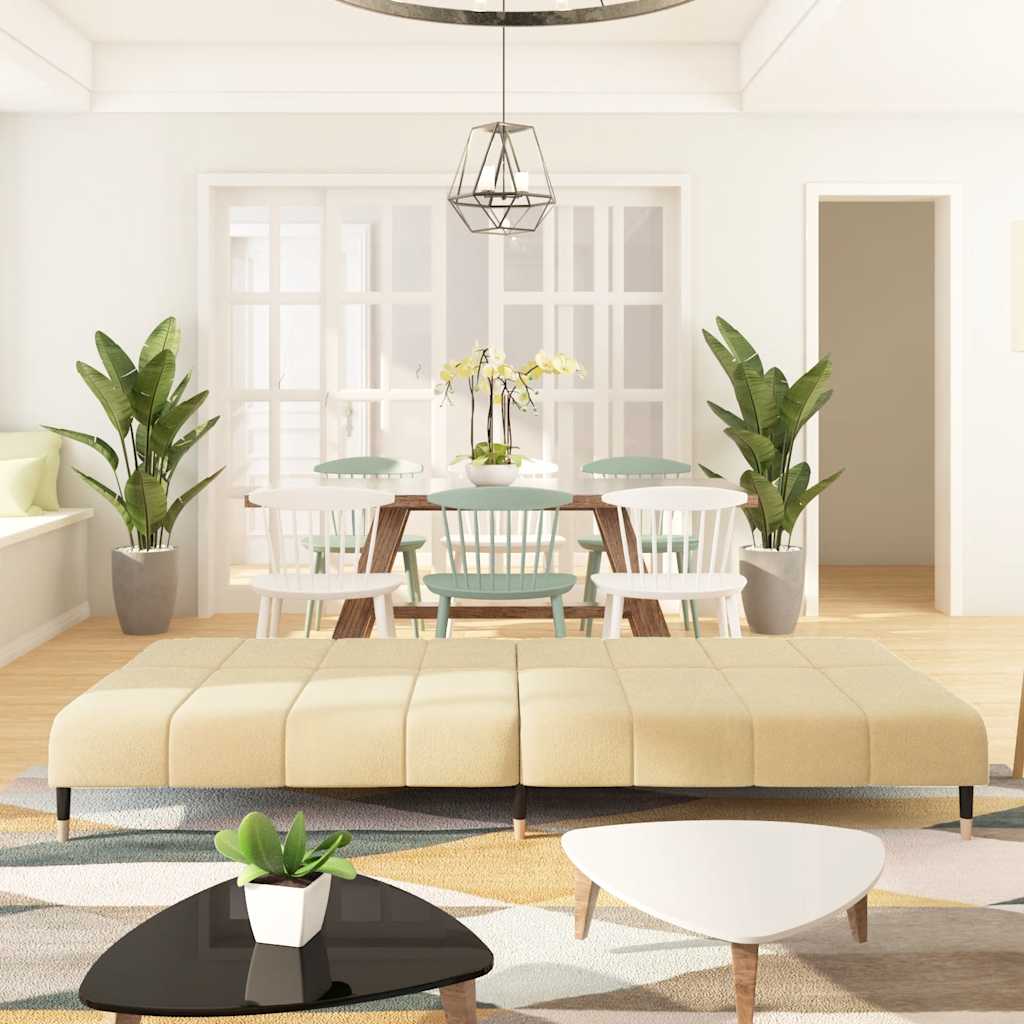 Canapé-lit à 2 places crème velours - XIOS