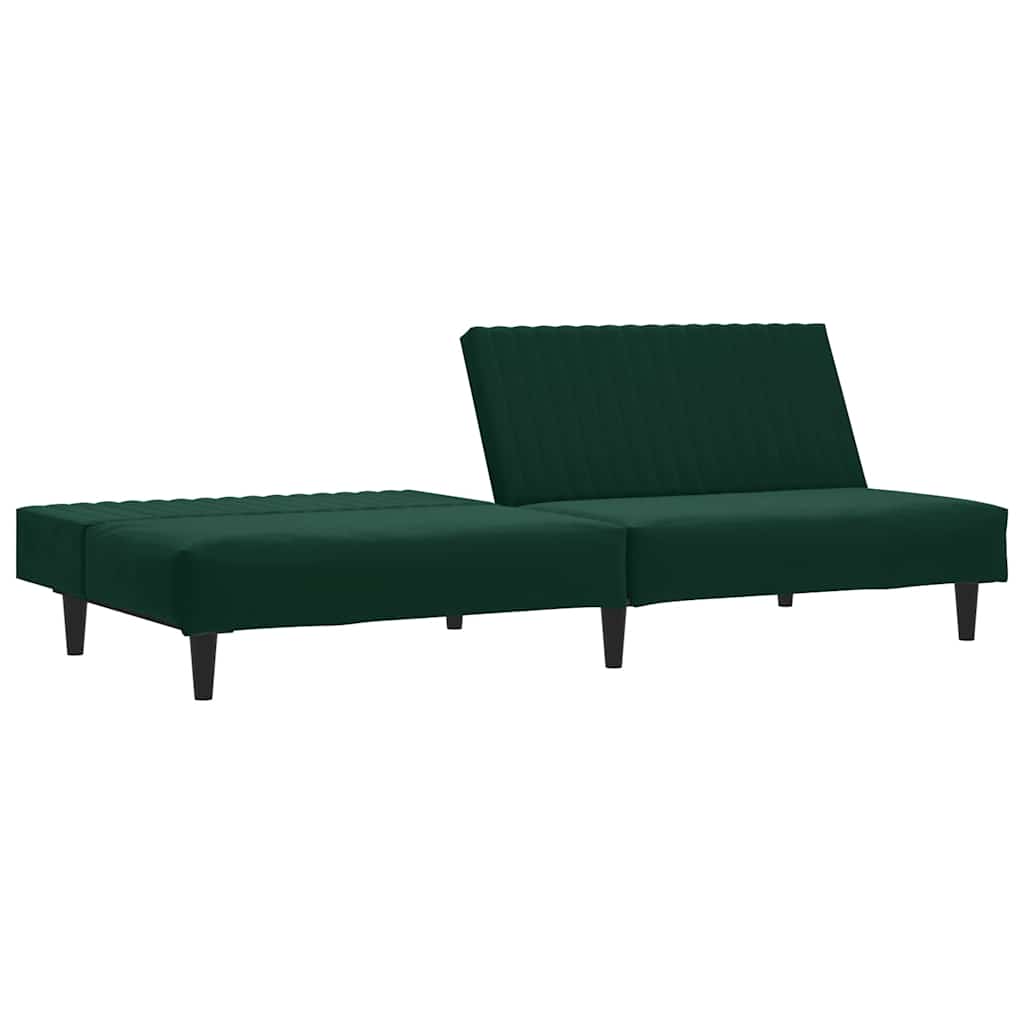Canapé-lit à 2 places vert foncé velours - XIOS