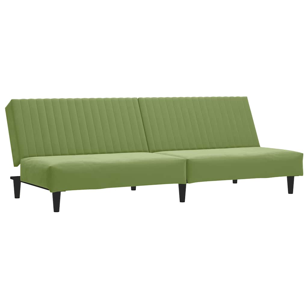 Canapé-lit à 2 places vert clair velours - XIOS