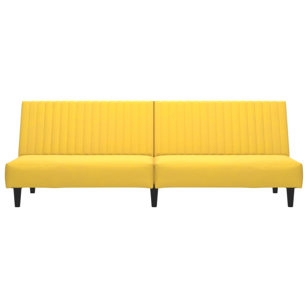 Canapé-lit 2 places jaune velours - XIOS