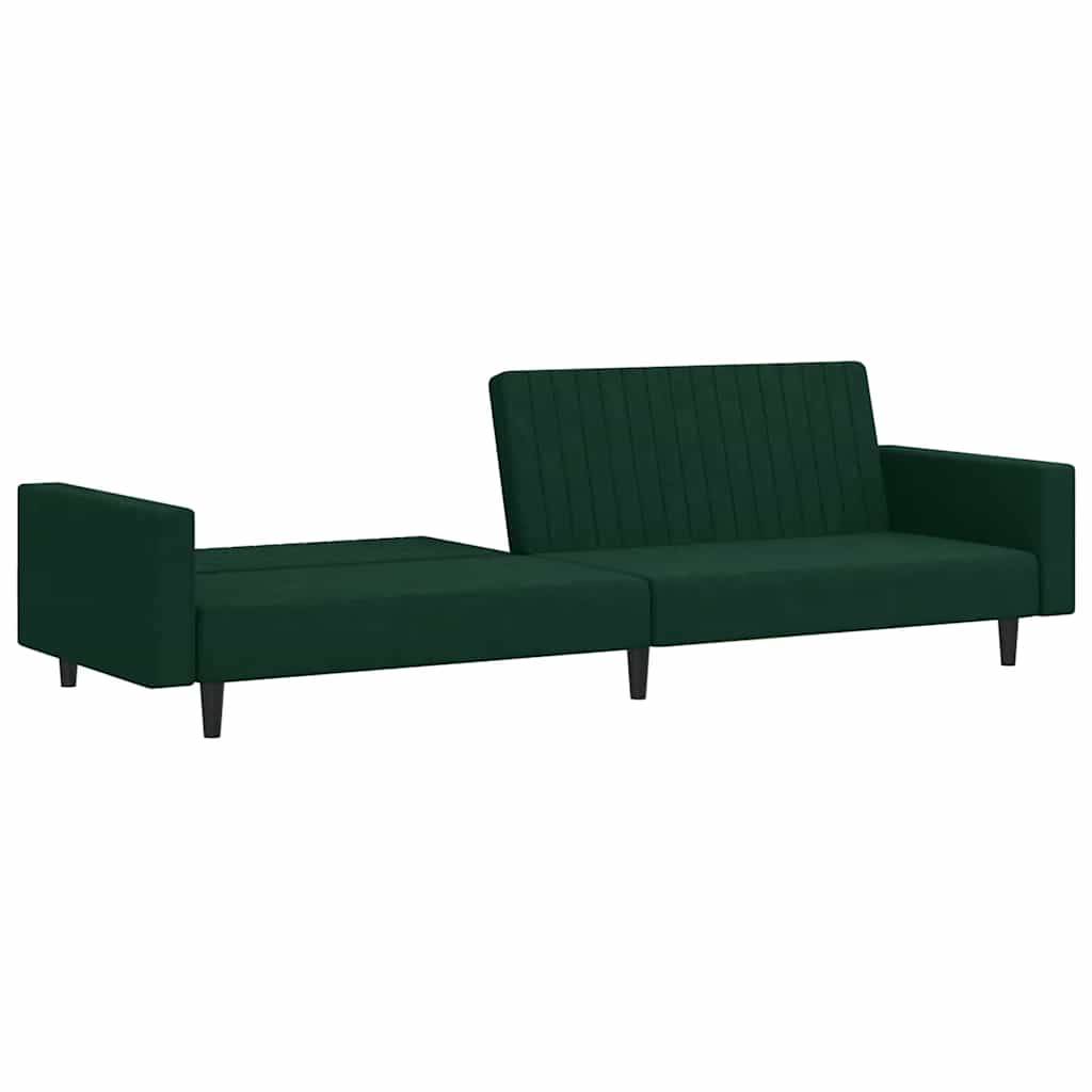 Canapé-lit à 2 places vert foncé velours - XIOS