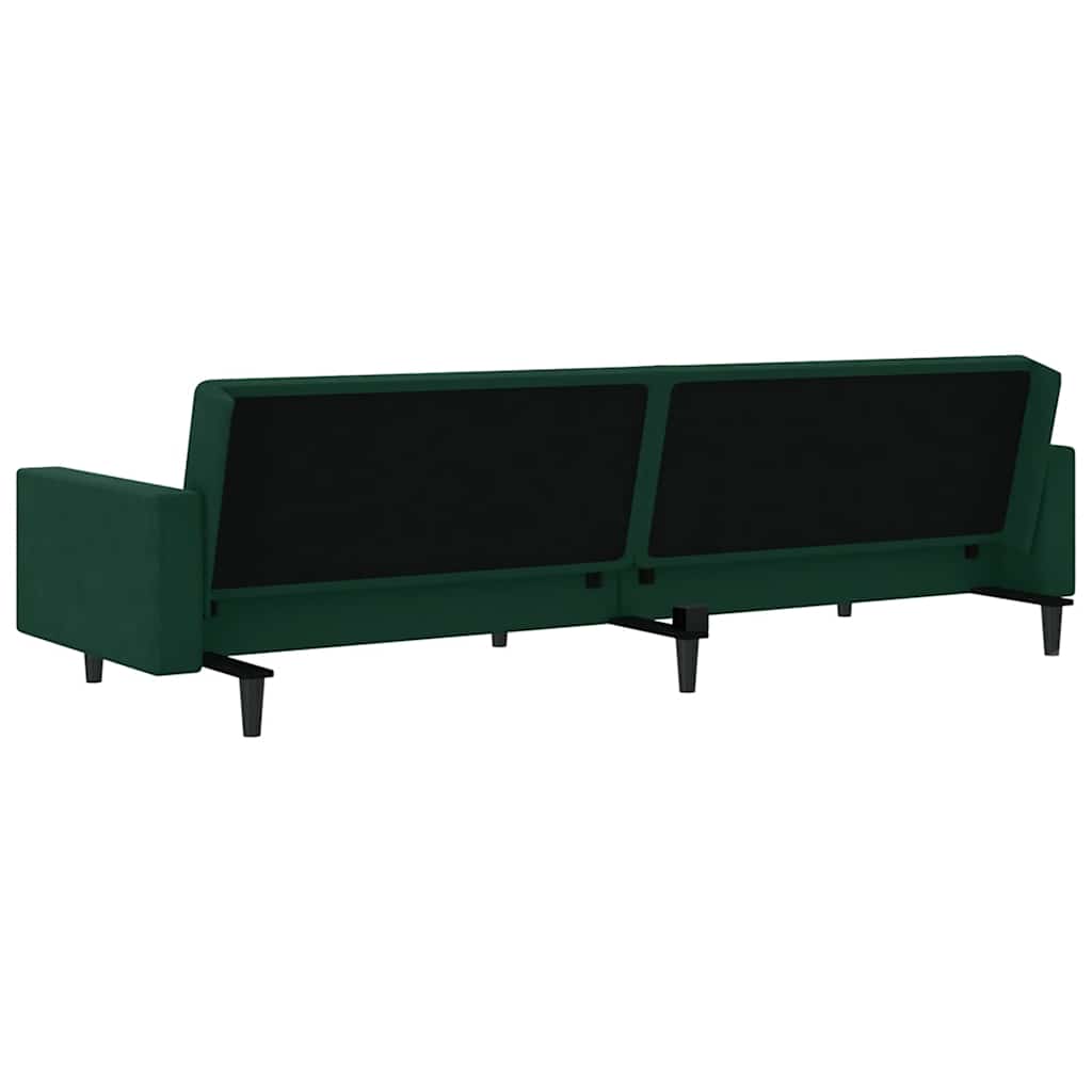 Canapé-lit à 2 places vert foncé velours - XIOS