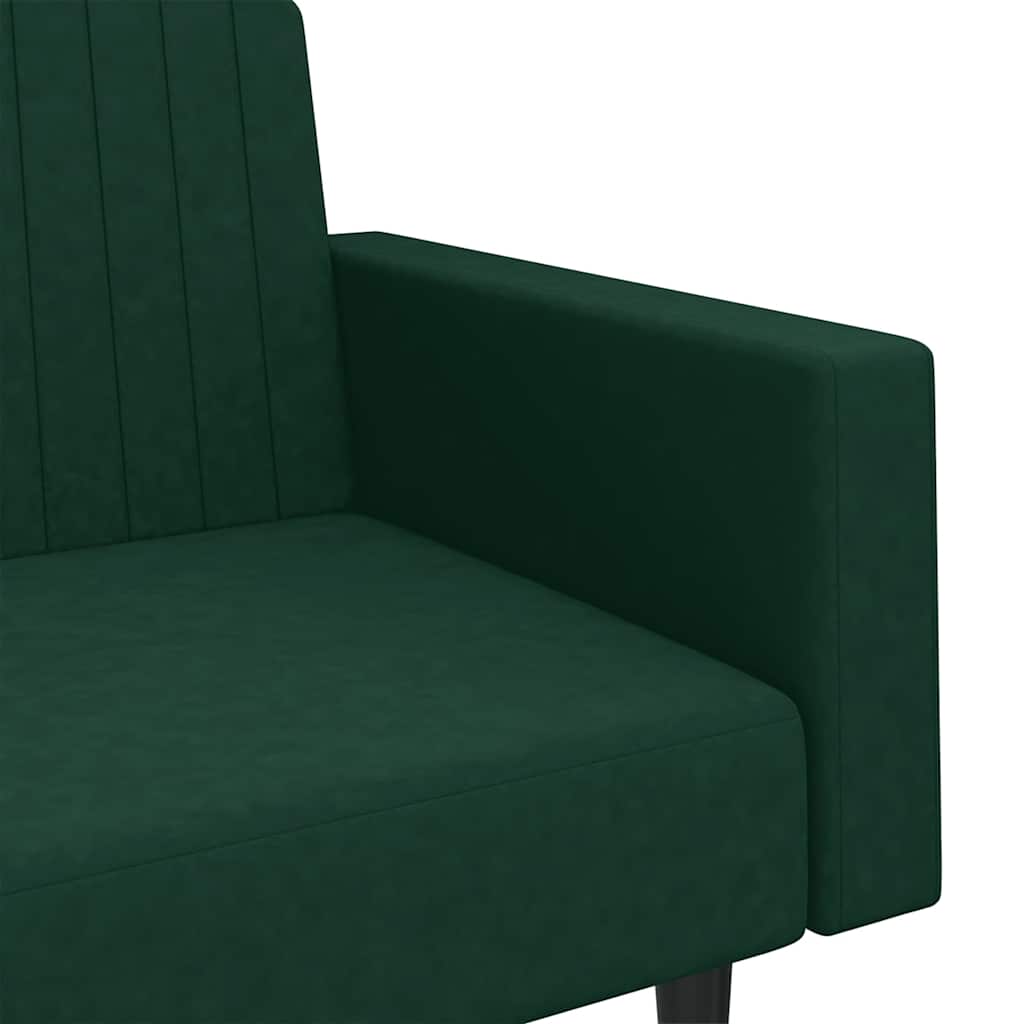 Canapé-lit à 2 places vert foncé velours - XIOS