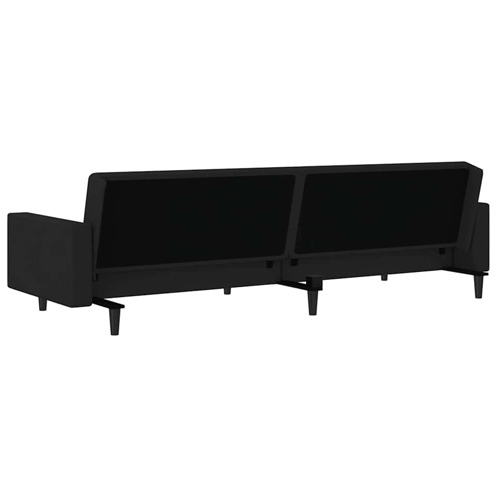 Canapé-lit 2 places noir velours - XIOS