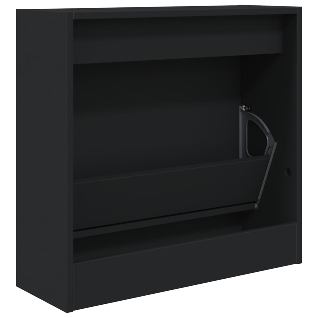 Armoire à chaussures noir 60x21x57 cm bois d'ingénierie - XIOS