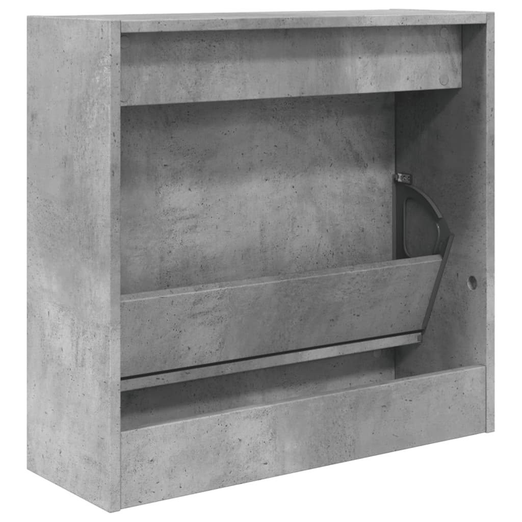 Armoire à chaussures gris béton 60x21x57 cm bois d'ingénierie - XIOS