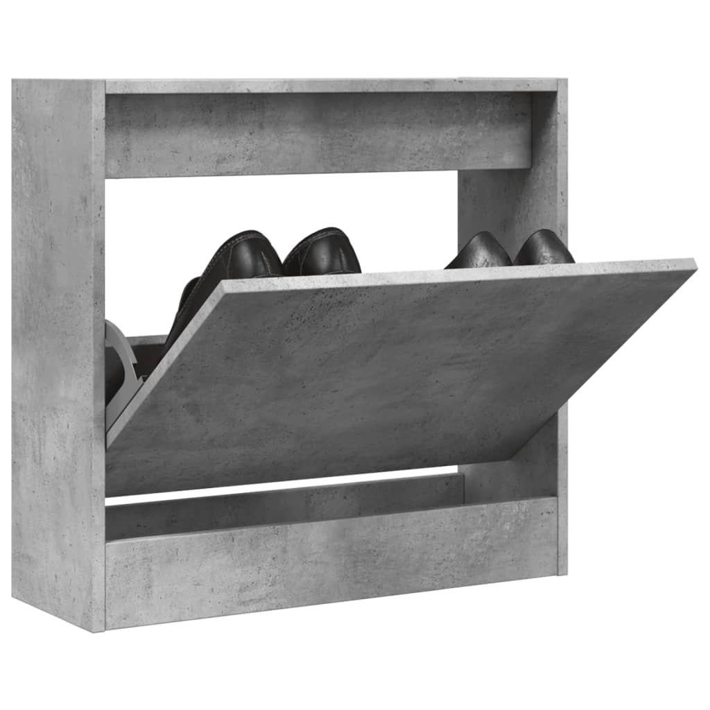 Armoire à chaussures gris béton 60x21x57 cm bois d'ingénierie - XIOS